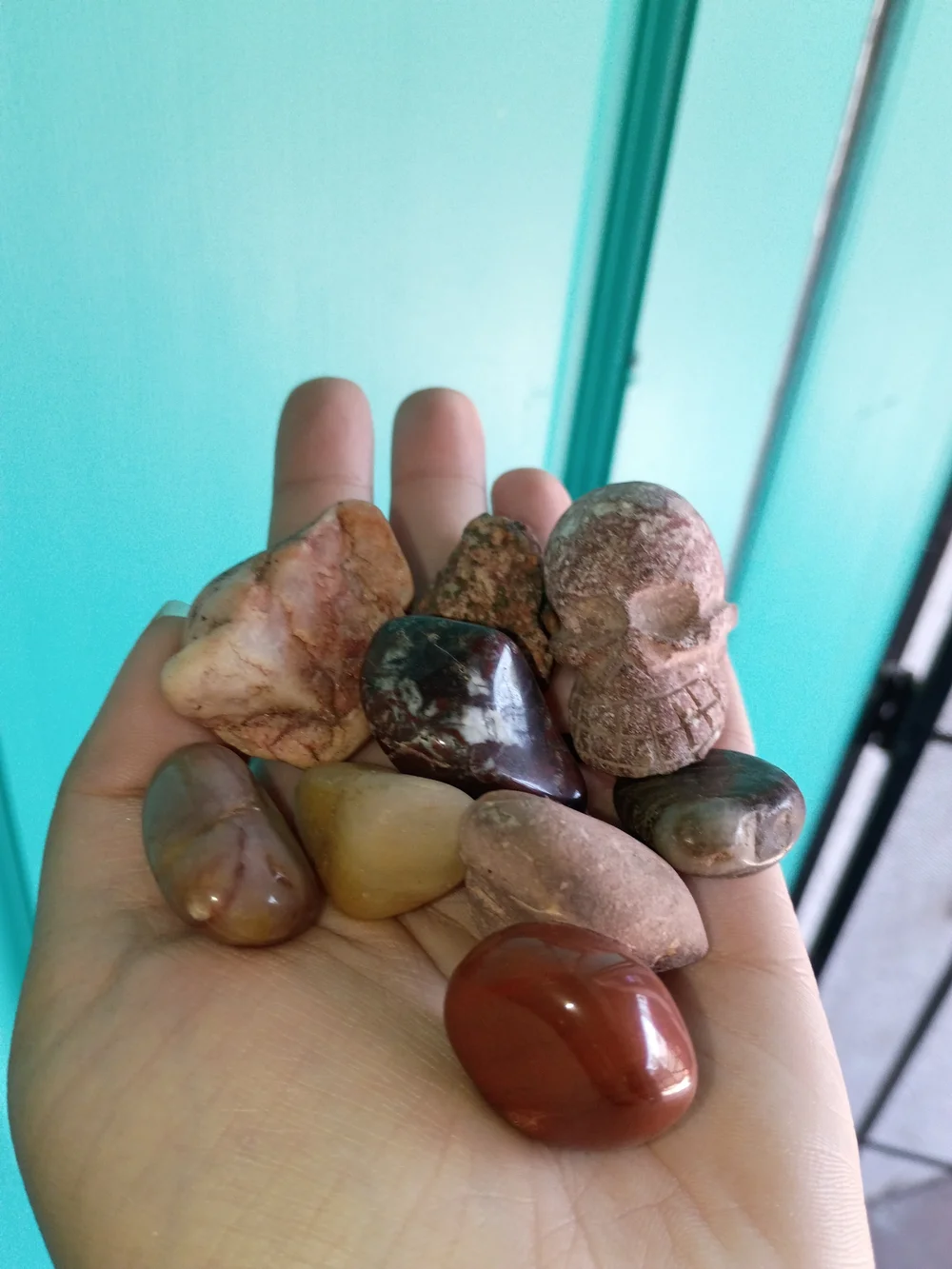 Scoop Of Natural Polished Agate and Jasper Stone Set - Brown Mix